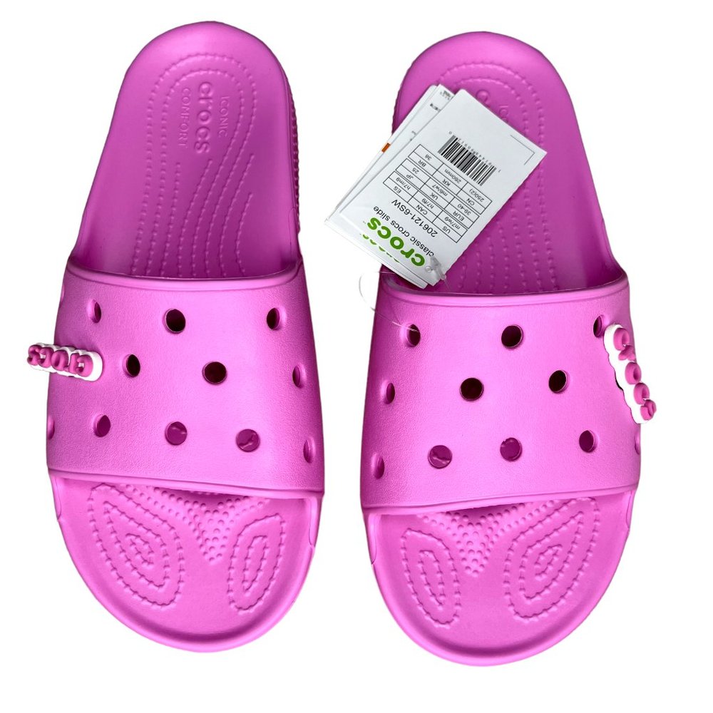 Crocs Womens Slide‎ Sandals Size 9 Pink Water Friendly Lightweight & Comfortable